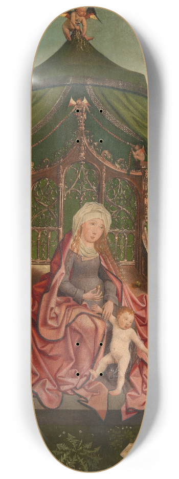 Master of the Antwerp Triptych of Maria - Madonna Enthroned 8.25 inch art skate deck