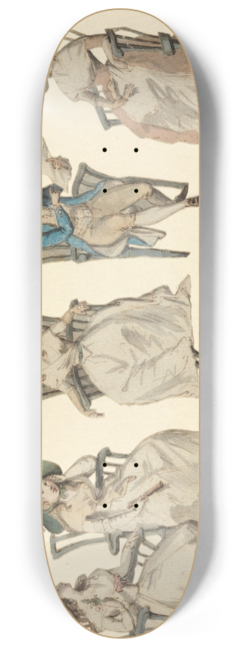 Matthew Haughton - Author Reading from a Manuscript to Four Ladies 8.25 inch art skate deck