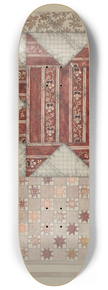 Maud M. Holme - Pieced and Quilted Coverlet 8.25 inch art skate deck