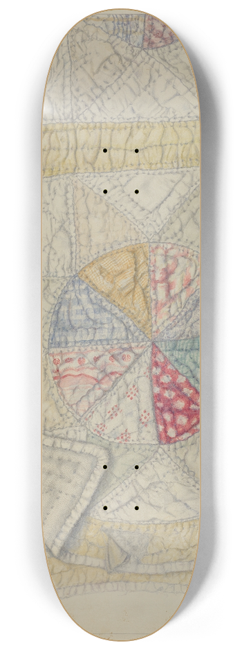 Maud M. Holme - Pieced Quilt  Star Pattern 8.25 inch art skate deck
