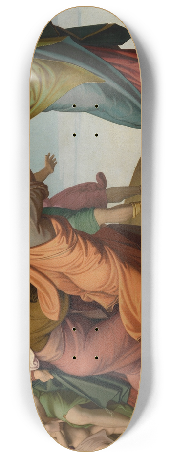 Johann Friedrich Overbeck - Christ Escapes the Pharisees 8.25 inch art skate deck