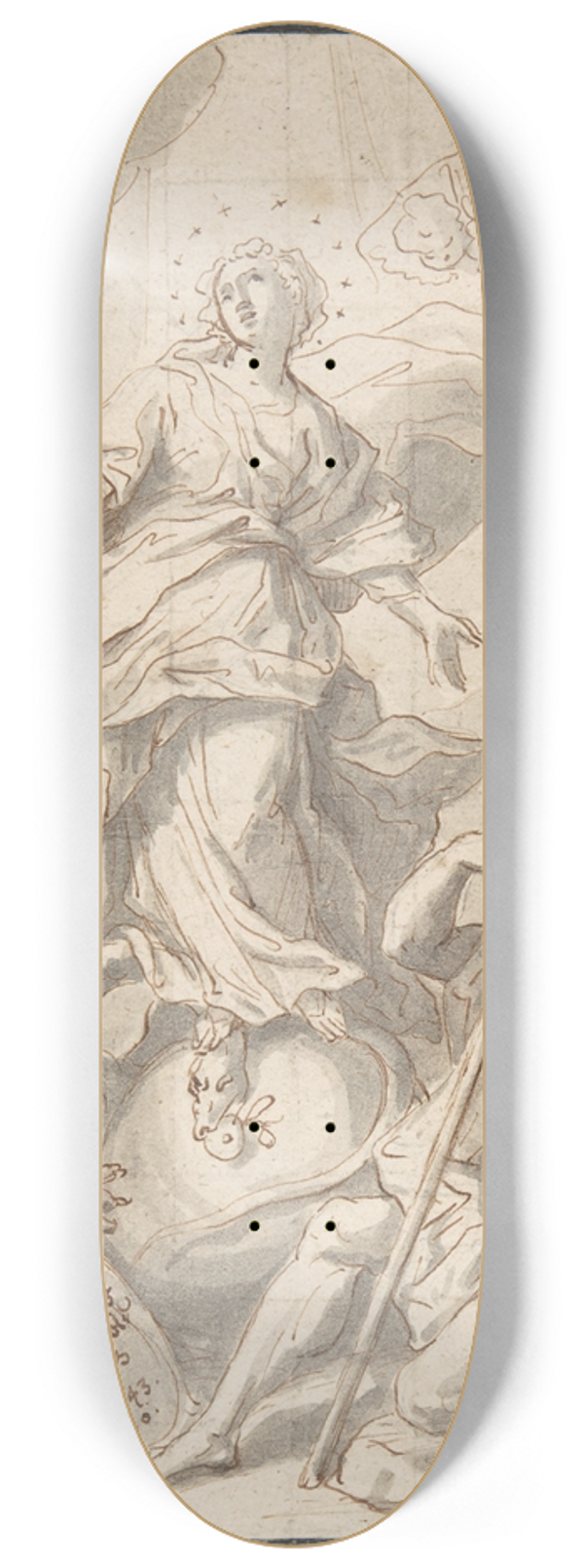 Johann Georg Bergmller - The Immaculate Virgin 8.25 inch art skate deck