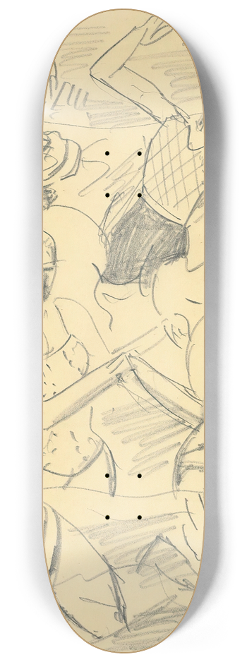 Max Beckmann - Badende (Bathers) 8.25 inch art skate deck