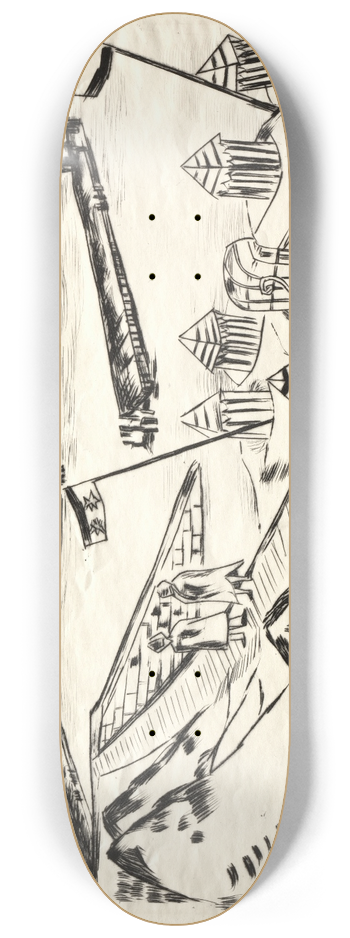 Max Beckmann - Beach 8.25 inch art skate deck