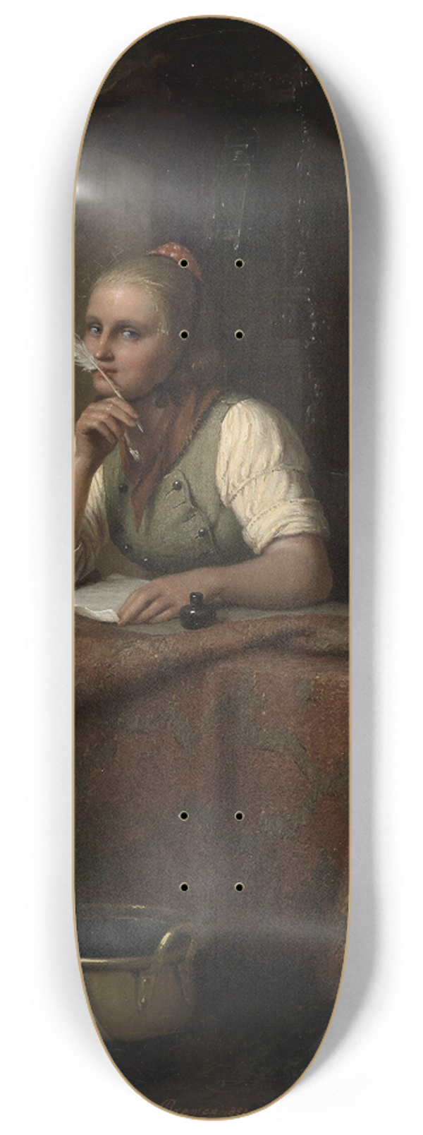 Johann Georg Meyer von Bremen - Der Brief 8.25 inch art skate deck