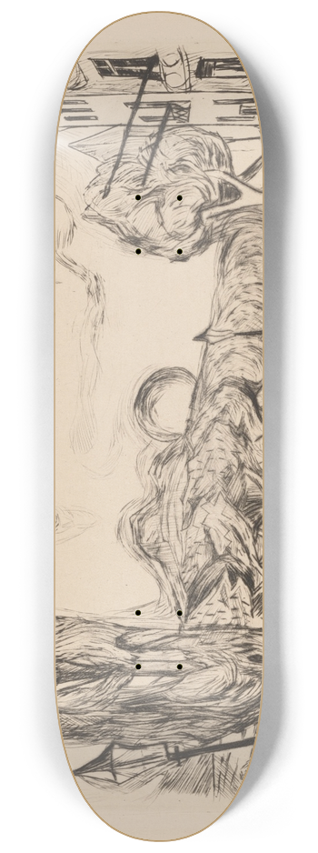 Max Beckmann - Landschaft mit Ballon (Landscape withBalloon) 8.25 inch art skate deck