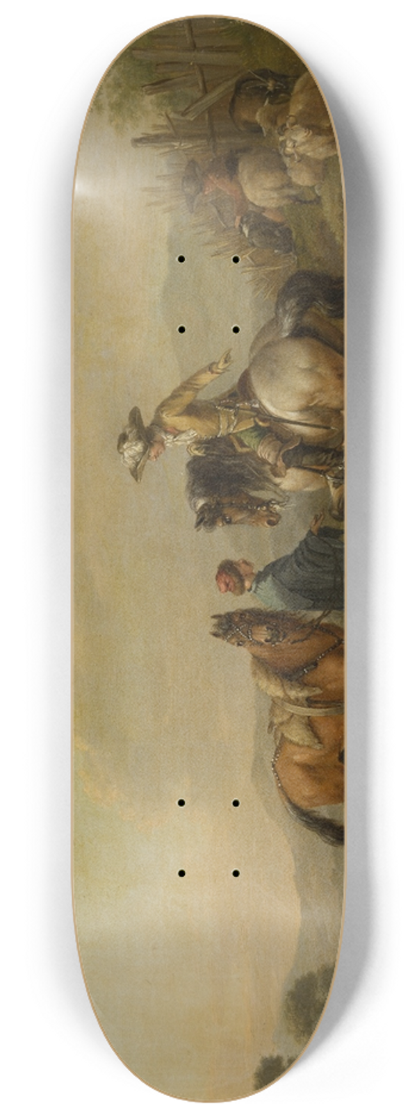Johann Georg Pforr - A Gentleman on Horseback with his Groom 8.25 inch art skate deck