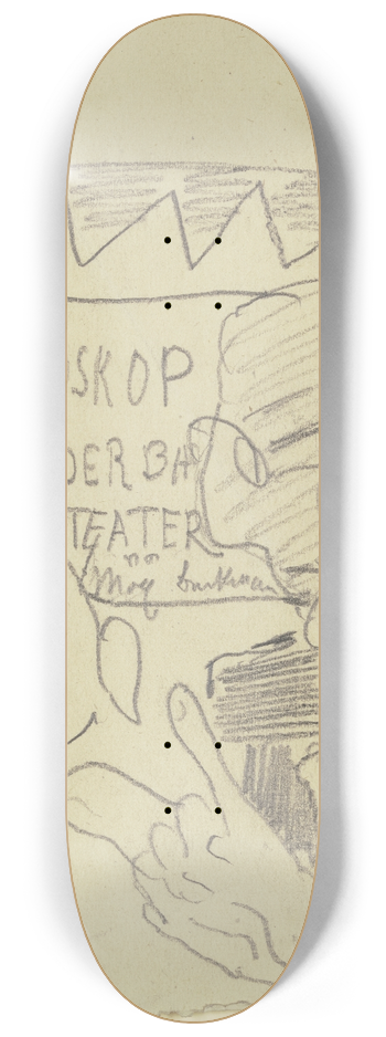 Max Beckmann - THE KALEIDOSKOP WUNDERBAR TEATER by Max Beckmann 8.25 inch art skate deck