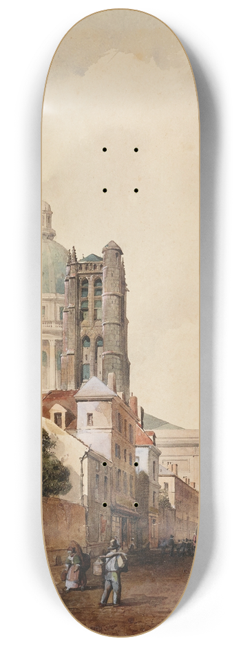 Max Berthelin - La Rue Clovis et le mur de Philippe-Auguste 8.25 inch art skate deck