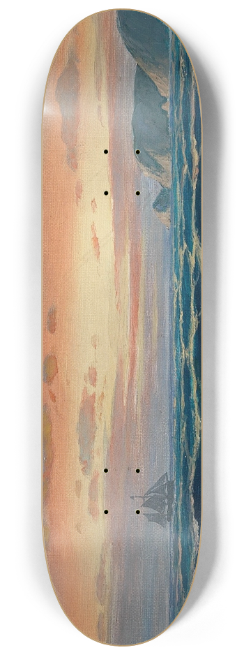 Max Jensen - Sailing Ship by the Coast in the Evening Light 8.25 inch art skate deck