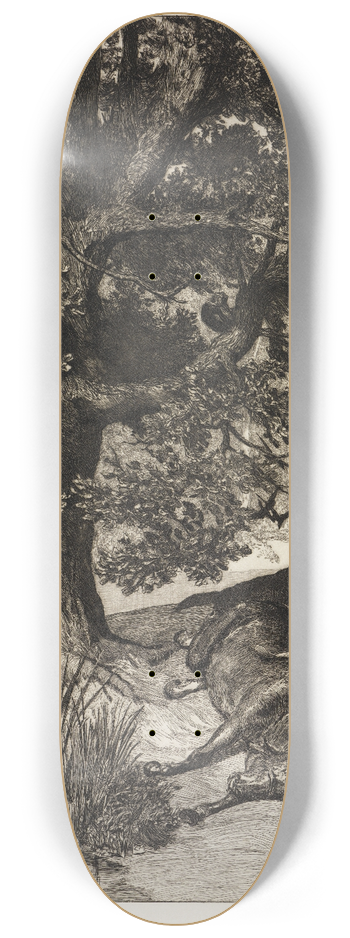 Max Klinger - Gefallener Reiter (Intermezzi, Opus IV, Blatt 11) 8.25 inch art skate deck