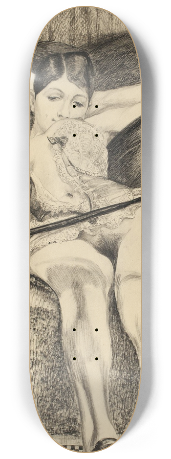 Max Klinger - Junge Frau auf Diwan 8.25 inch art skate deck