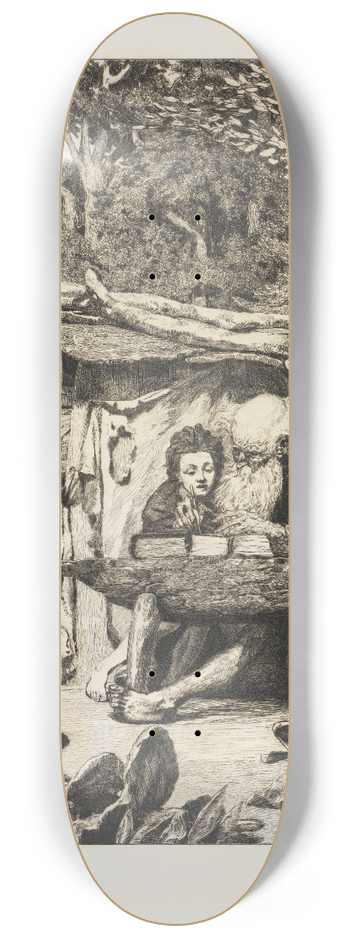 Max Klinger - Simplici Schreibstunde (Intermezzi, Opus IV, Blatt 7) 8.25 inch art skate deck