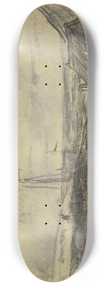 Max Liebermann - Blick auf den Strand mit Booten 8.25 inch art skate deck