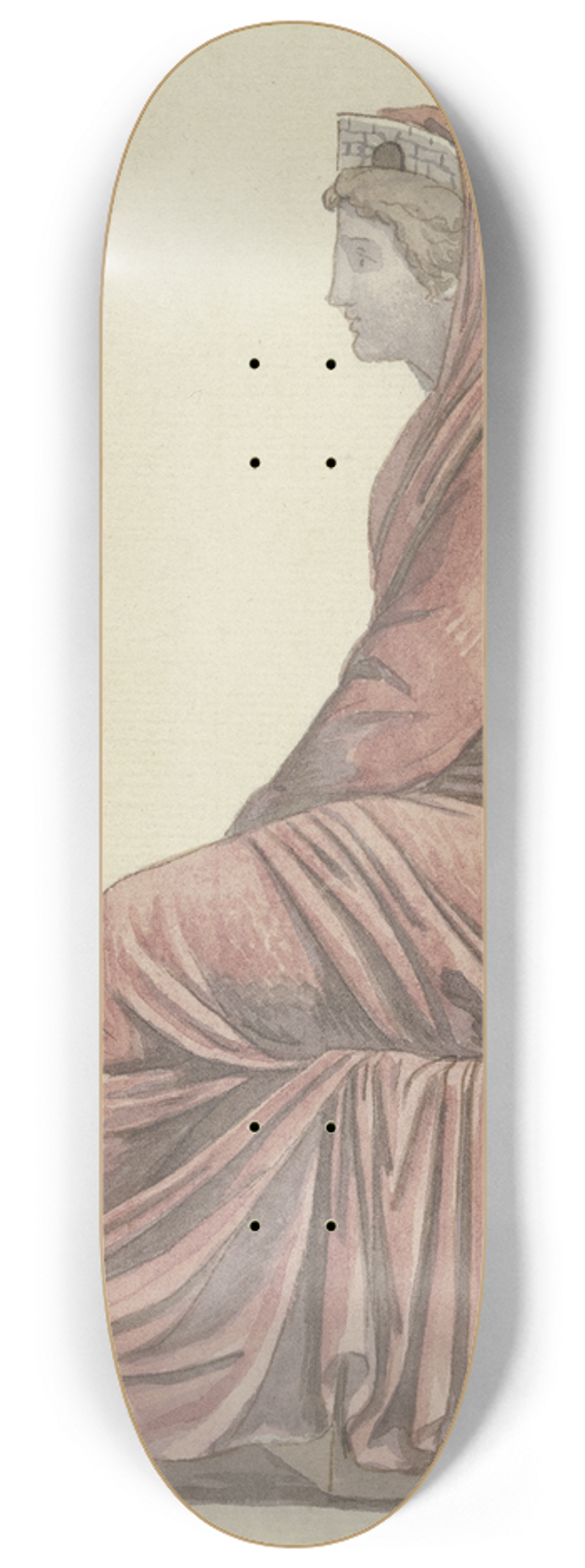 Johann Georg Schtz - Roma; Sitzende Frau mit Stadtkrone (zu Goethes Rmischem Karneval) 8.25 inch art skate deck
