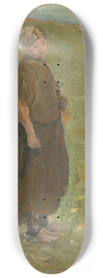 Max Liebermann - Mdchen auf der Dne, stehend nach rechts 8.25 inch art skate deck