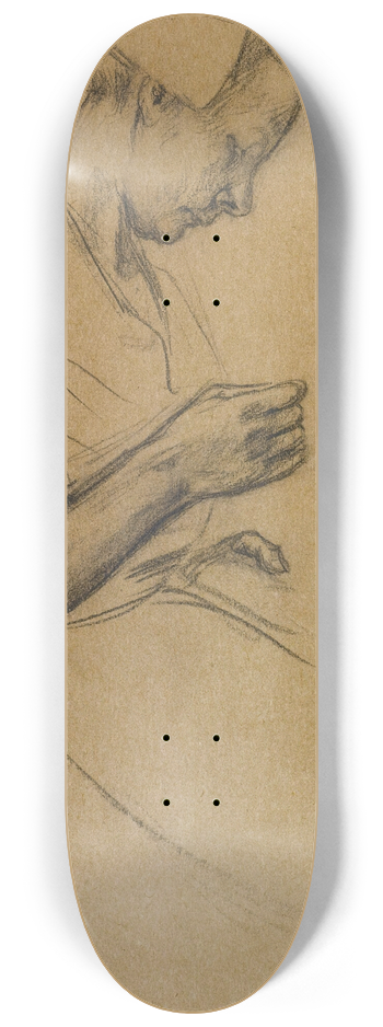 Max Liebermann - Woman Sewing 8.25 inch art skate deck