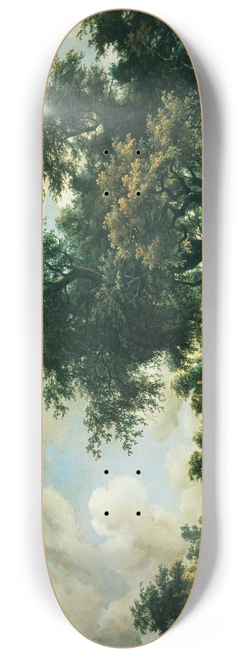 Meindert Hobbema - A Stormy Landscape 8.25 inch art skate deck