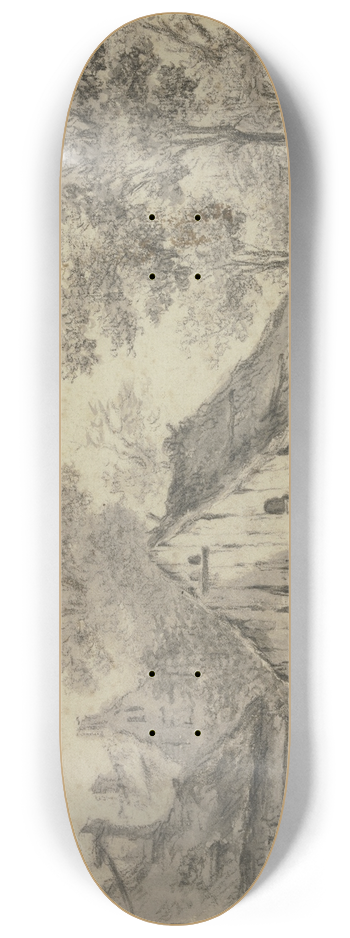 Meindert Hobbema - Huser unter Bumen, dabei ein auf einen Pfahl gepflanztes Rad 8.25 inch art skate deck