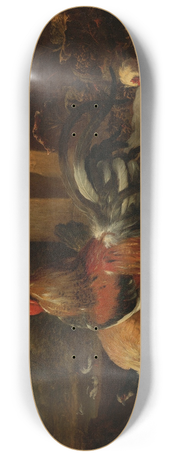 Melchior d'Hondecoeter - A Poultry Yard 8.25 inch art skate deck