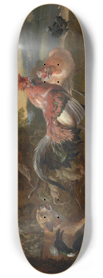 Melchior d'Hondecoeter - Chickens and Ducks 8.25 inch art skate deck