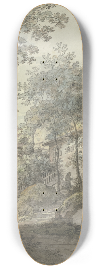 Johann Georg von Dillis - Haus unter Bumen (Eremitage) 8.25 inch art skate deck