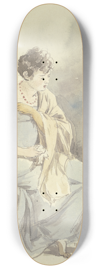 Johann Georg von Dillis - Sitting woman 8.25 inch art skate deck