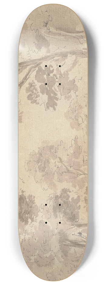 Johann Georg von Dillis - Waldgegend 8.25 inch art skate deck