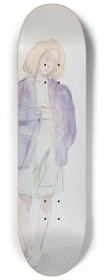 Michael Healy - A Woman in a Purple Jacket 8.25 inch art skate deck