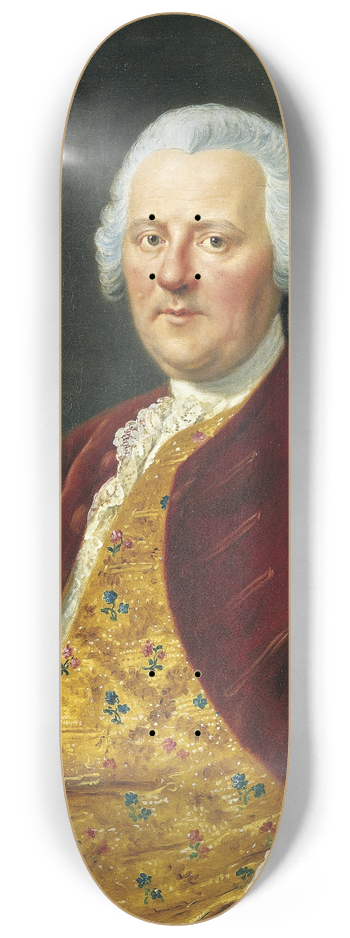 Johann Georg Ziesenis - Portrait of Johann Maximilian von Holzhausen 8.25 inch art skate deck