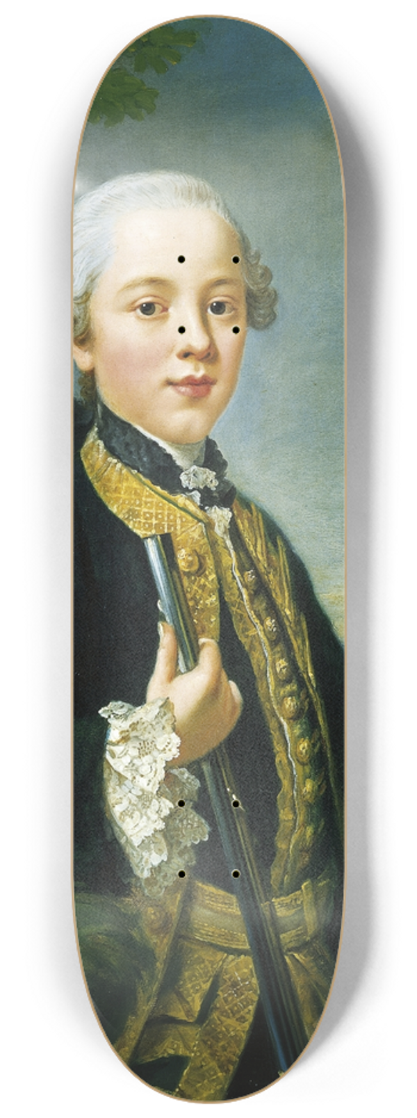 Johann Georg Ziesenis - Portrait of Justinian Theodor Friedrich von Holzhausen 8.25 inch art skate deck