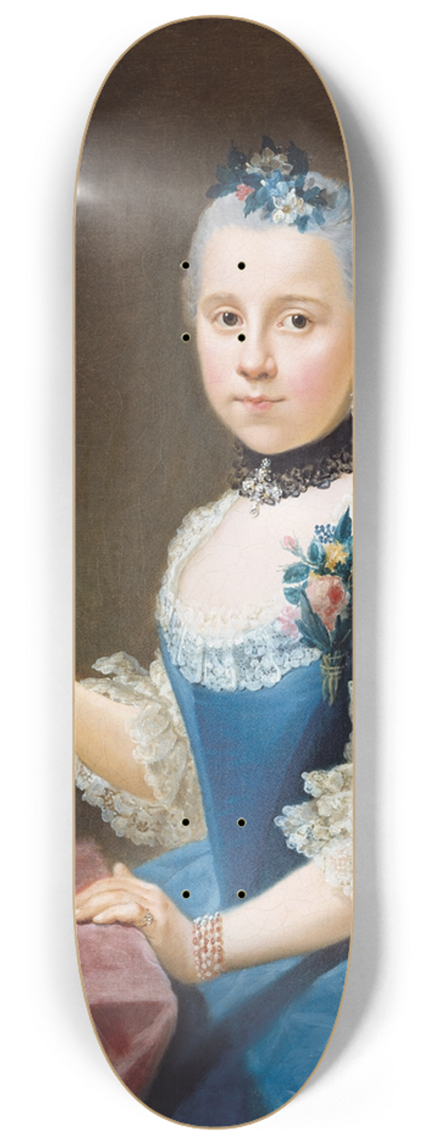 Johann Georg Ziesenis - Portrait of Marie Sophie Friedericke von Holzhausen 8.25 inch art skate deck