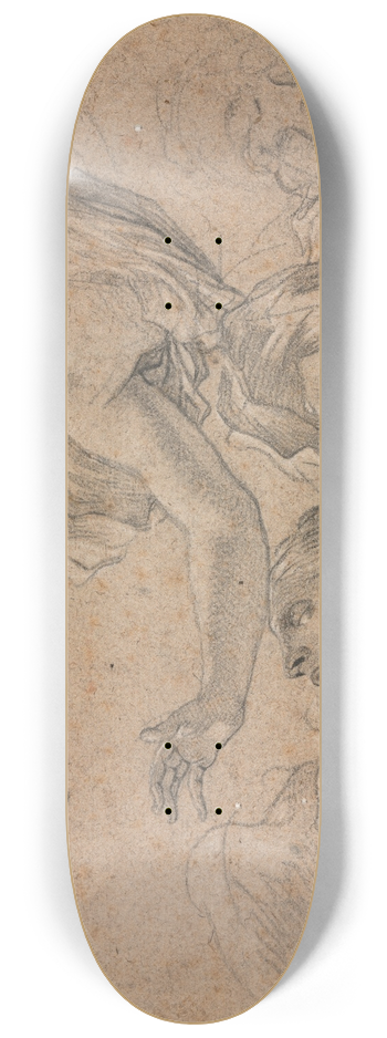 Michel Dorigny - Studies of Angels (recto) 8.25 inch art skate deck