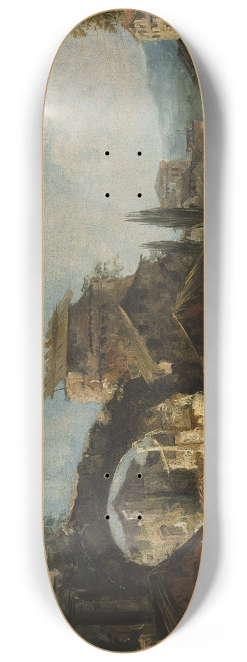 Michele Marieschi - Landscape with ruins 8.25 inch art skate deck