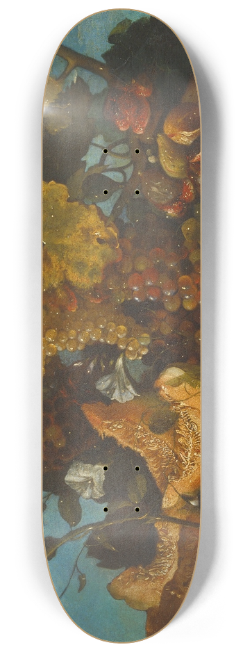 Michele Pace del Campidoglio - Still Life with Grapes, Figs and Marrow 8.25 inch art skate deck