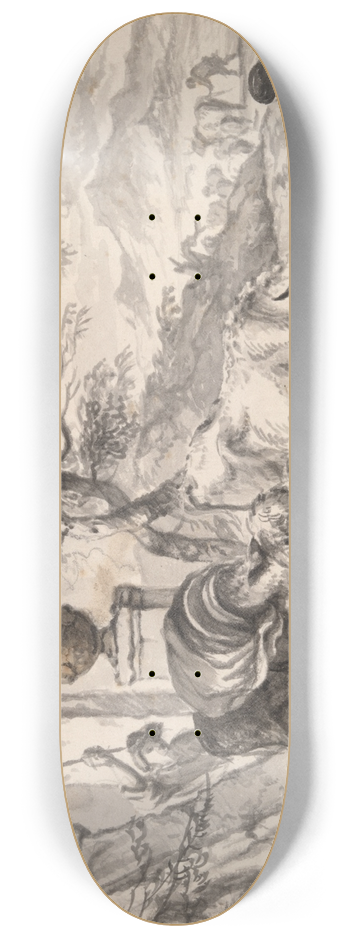 Michiel Carree - Cattle wasing through a floodedstream 8.25 inch art skate deck