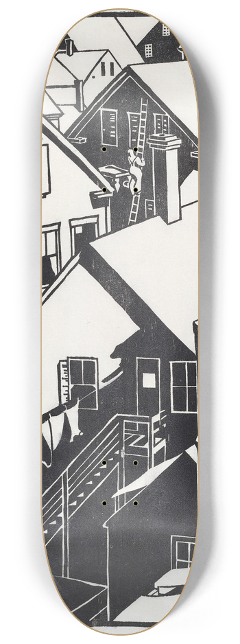 Mildred McMillen - Housetops 8.25 inch art skate deck