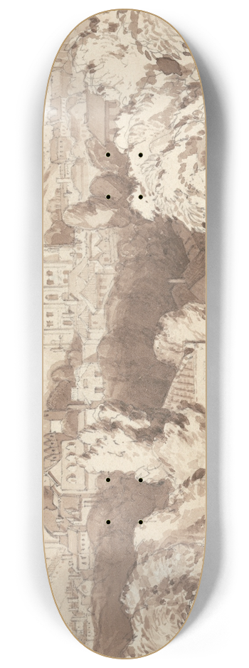 Miles Edmund Cotman - View of Norwich 8.25 inch art skate deck
