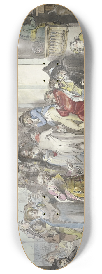 Johann Heinrich Ramberg - Caf auf der Piazetta zu Venedig 8.25 inch art skate deck