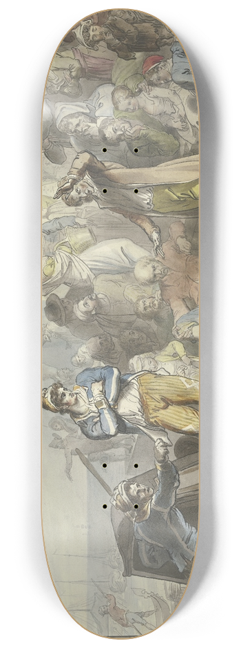 Johann Heinrich Ramberg - Improvisator auf der Piazetta in Venedig 8.25 inch art skate deck
