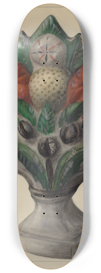 Mina Lowry - Pa. German Chalkware Mantel Stop 8.25 inch art skate deck