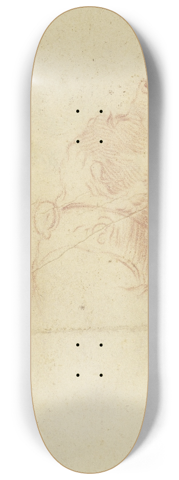 Johann Heinrich Roos - A dogs head 8.25 inch art skate deck