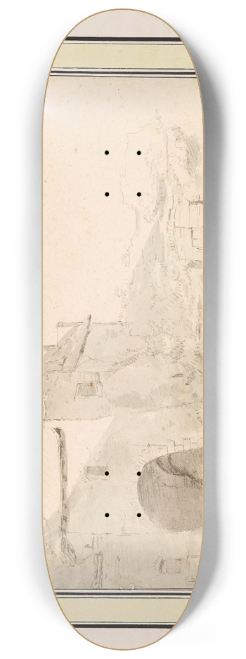 Johann Heinrich Roos - Architektonische Studie Zinnenturm 8.25 inch art skate deck