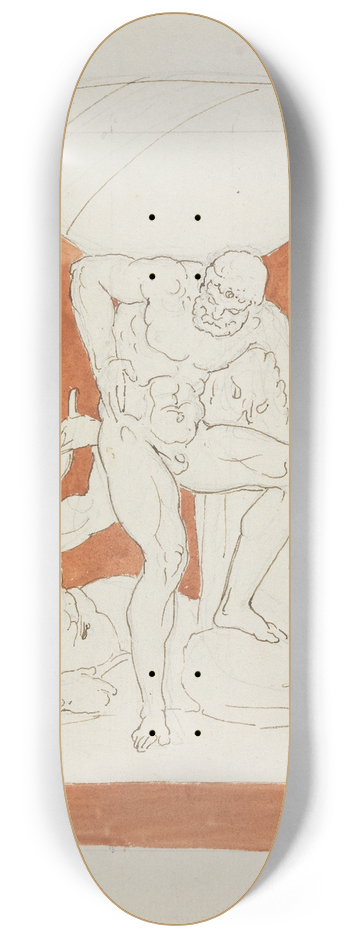 Moritz von Schwind - Herakles, das Himmelsgewlbe tragend 8.25 inch art skate deck