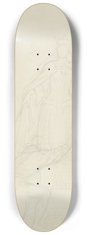 Moritz von Schwind - Kniender vor der Landgrfin Sophie im Sngerkrieg 8.25 inch art skate deck