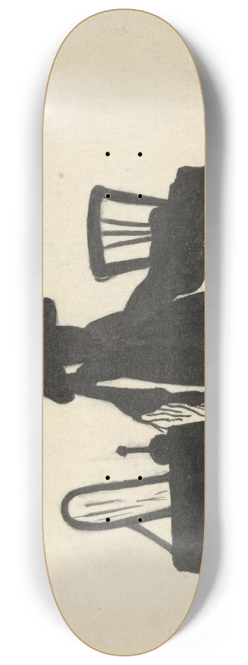 Nelly Bodenheim - Silhouet van de vrouw voor de spiegel 8.25 inch art skate deck