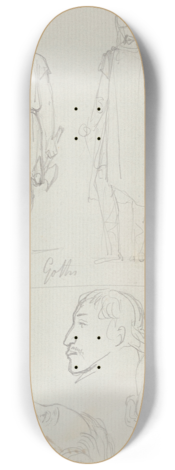 Nicaise De Keyser - Ethnic Types, Huns, Goths and Mongols 8.25 inch art skate deck