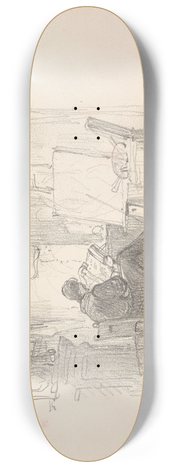 Nicaise De Keyser - Reading Man in Painters Studio 8.25 inch art skate deck