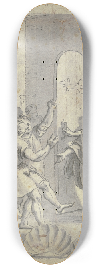 Johann Jakob von Sandrart - Engel geleiten Lot aus Sodom 8.25 inch art skate deck