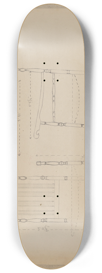 Nicholas Gorid - Drawing of Chair 8.25 inch art skate deck